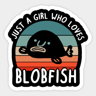 Girl blobfish love underwater pink animal Sticker